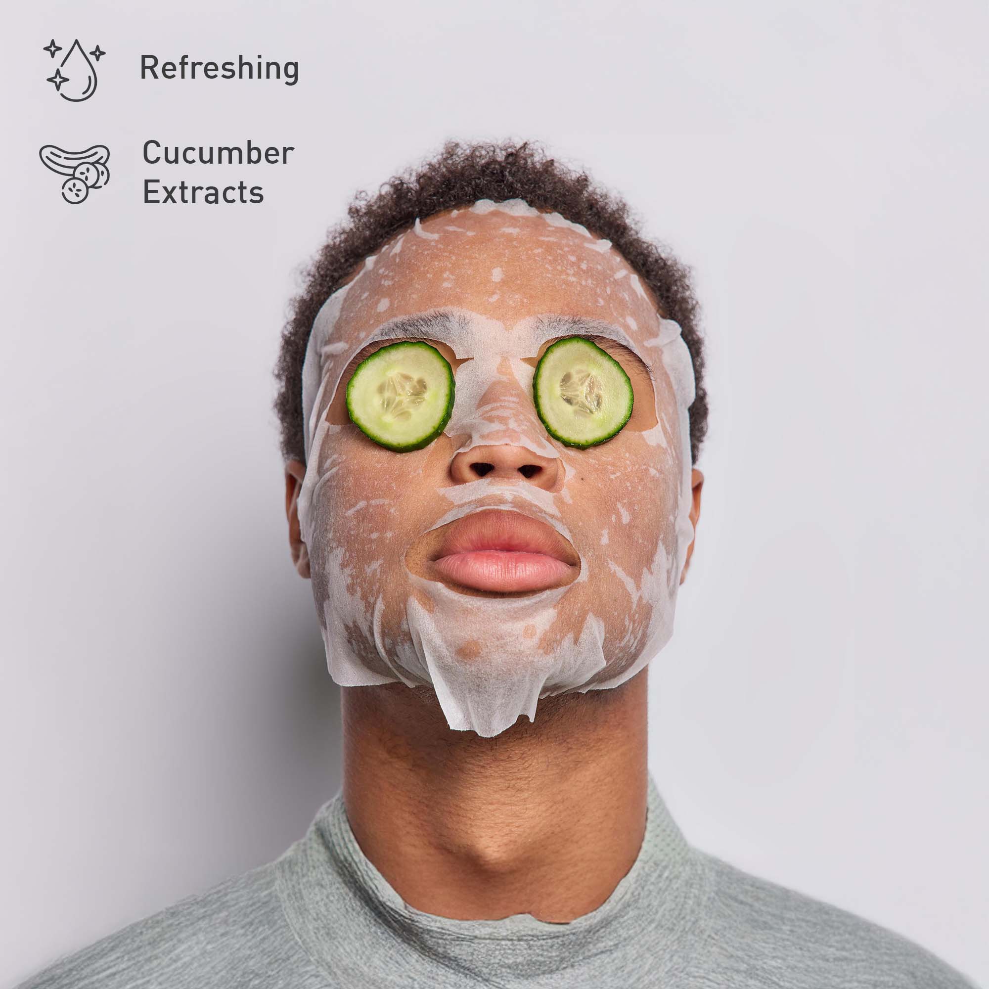 Ice Cube Facial Roller, Hydrating Cucumber Sheet Masks & Advanced Cleansing Brush